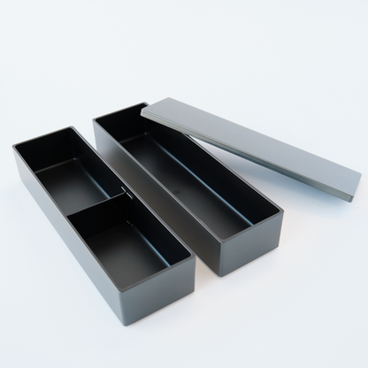 Nagabako metallische zweistöckige Bento-Box | Schwarz