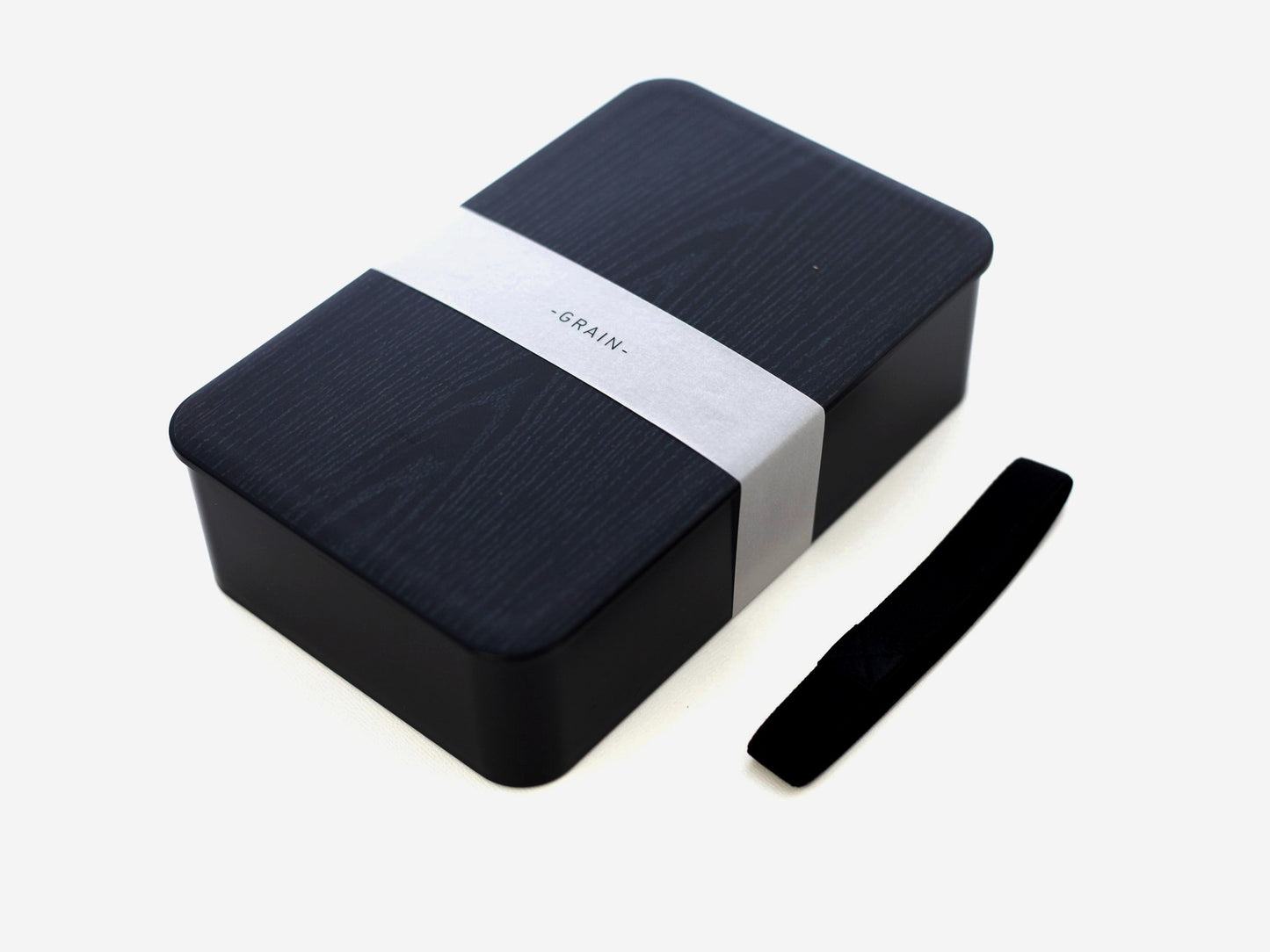 Woodgrain One Tier Bento Box 800mL | Black