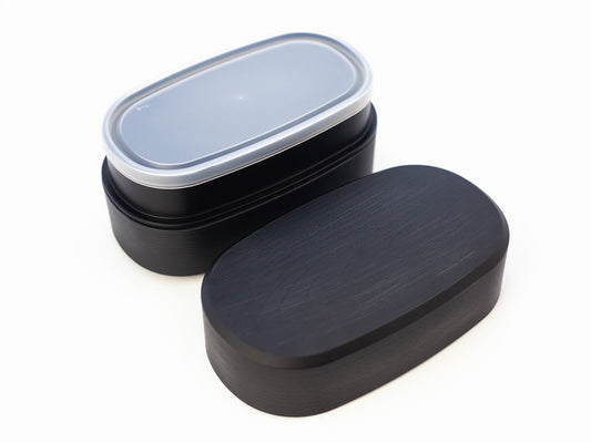 Replacement Inner Lid | Kokutan Two Tier Oval Bento Box Mokume