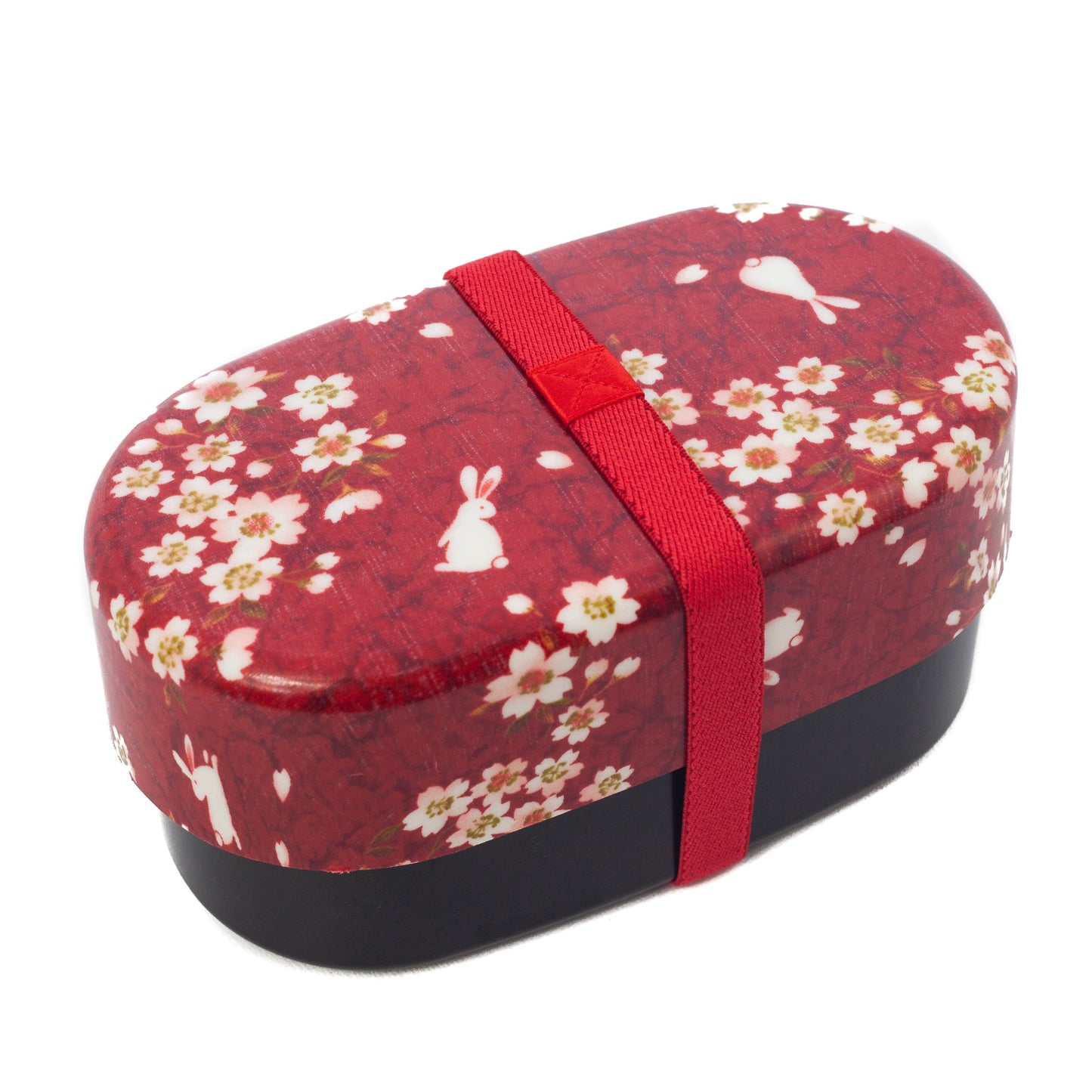 Caja Bento Ovalada Conejo Sakura 830ml | Rojo 