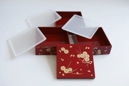 Pflaumenblüten-Bento-Box | Rot (15cm)