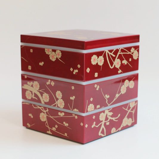 Caja Bento de Flor de Ciruelo | Rojo (15cm)