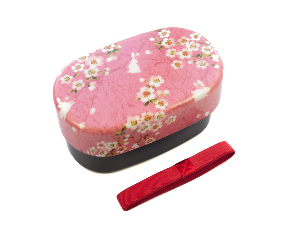 Sakura Rabbit Oval Bento Box 570ml | Pink