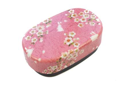 Caja Bento Ovalada Conejo Sakura 570ml | Rosa