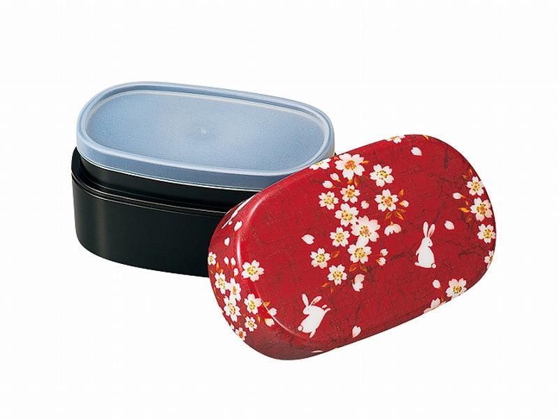 Sakura Rabbit Oval Bento Box 570ml | Red