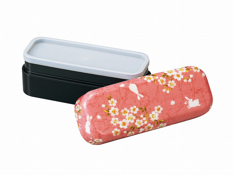 Sakura Rabbit Slim Compact Bento Box | Pink by Hakoya - Bento&co Japanese Bento Lunch Boxes and Kitchenware Specialists