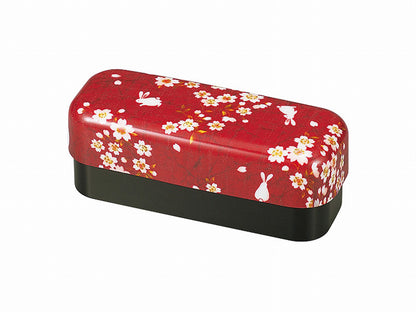 Sakura Rabbit Slim Compact Bento Box | Red by Hakoya - Bento&co Japanese Bento Lunch Boxes and Kitchenware Specialists