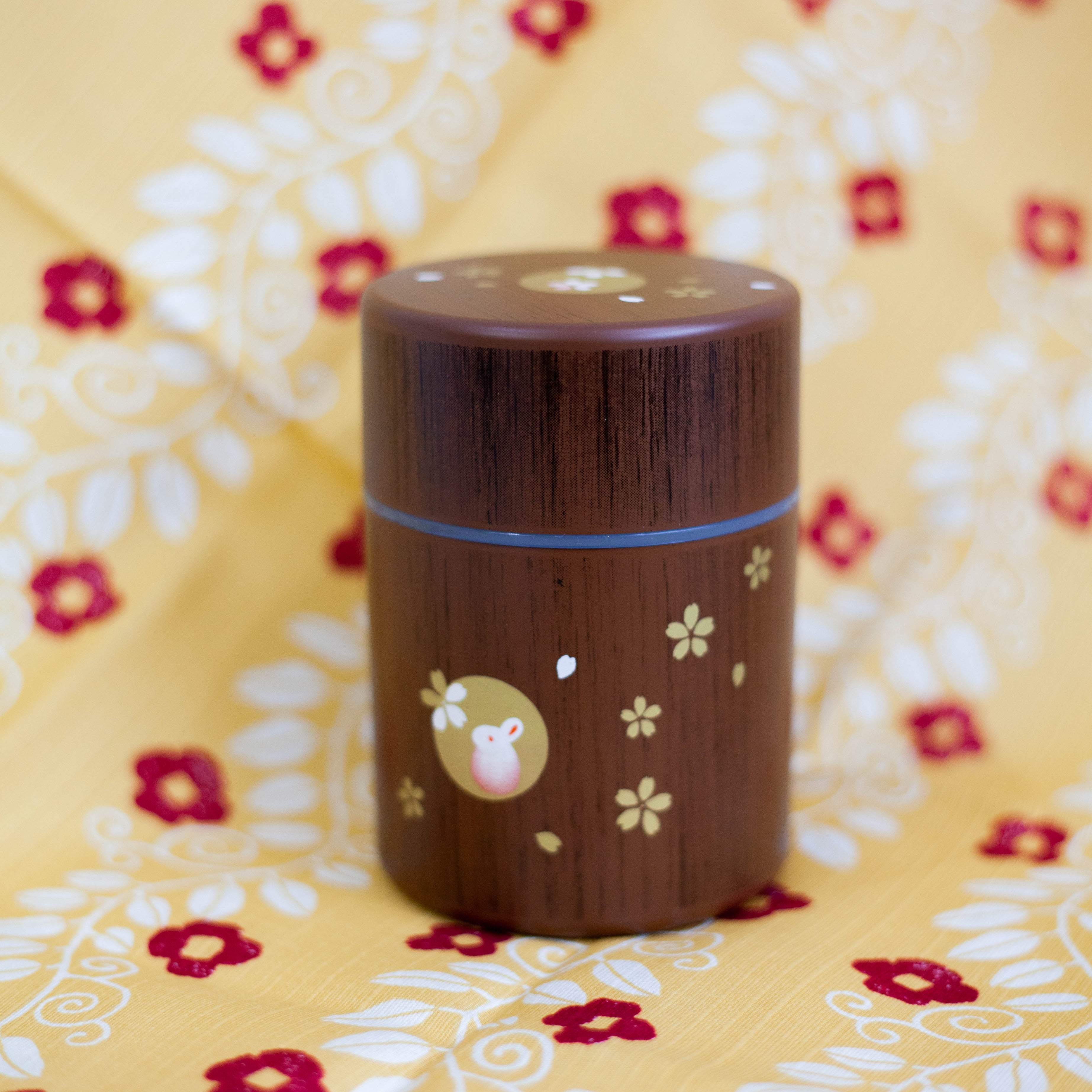 Usagi Woodgrain Tea Canister | Small (250mL)