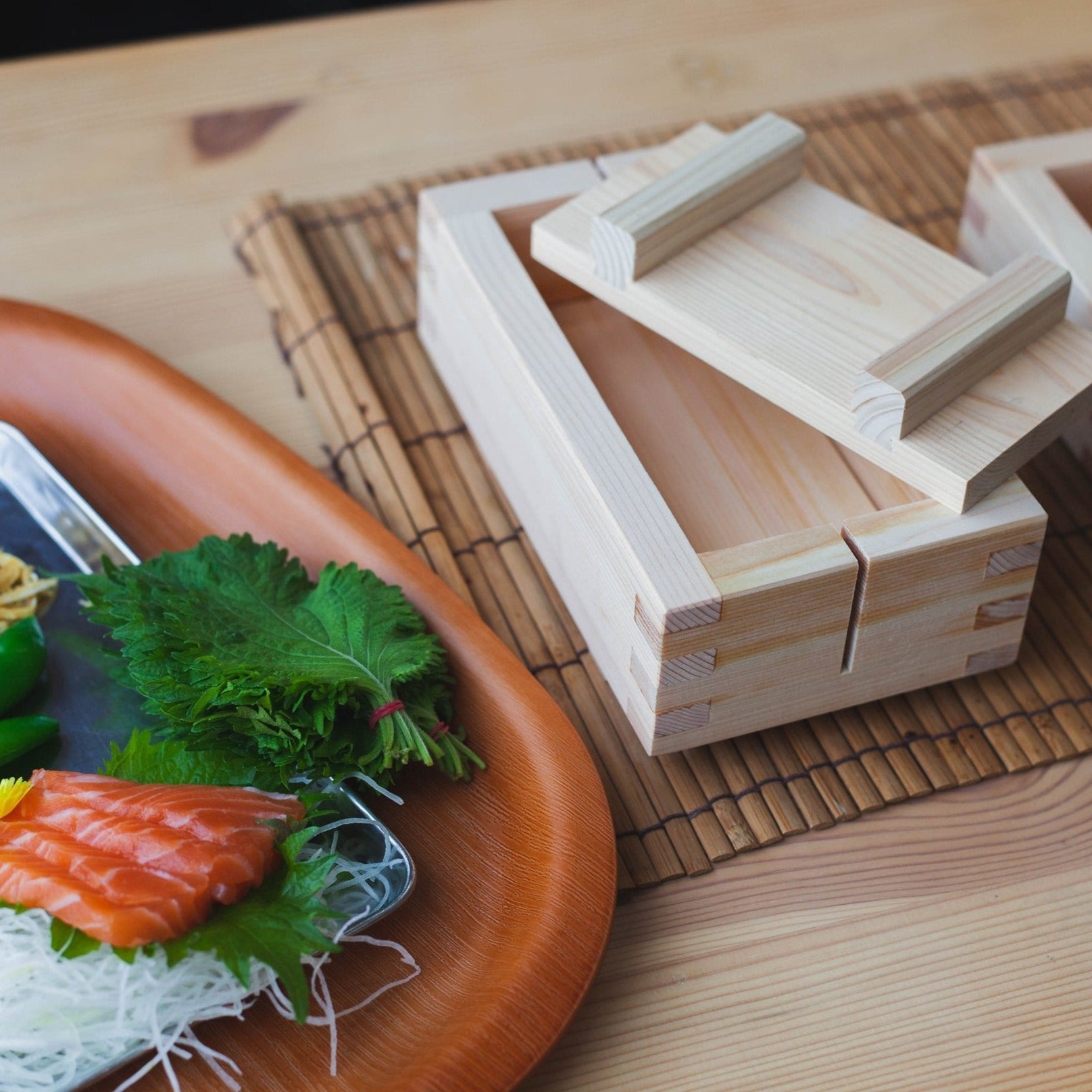 Wood Sushi Press, DIY Sushi Box Making Kit, Sushi Maker Press for Cooking  Home Sushi Rice Roll Mold Tool Set