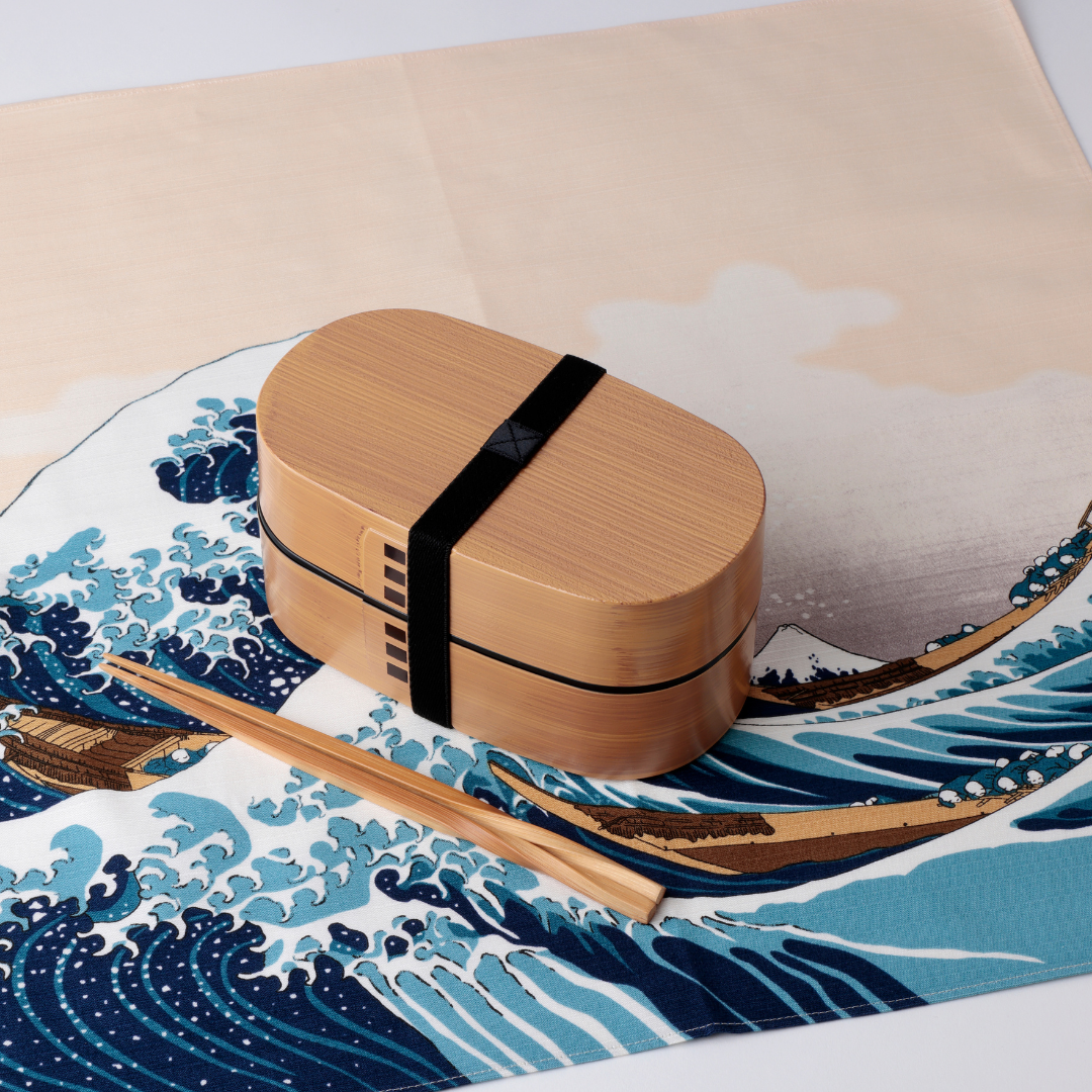 Caja Bento en tono madera Nuri Wappa | Madera Clara 900mL
