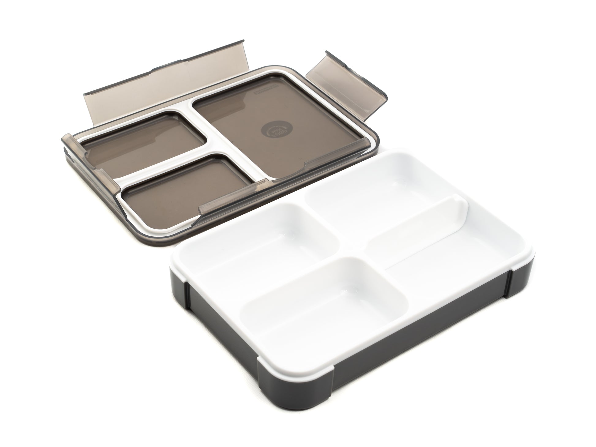 Bento Tek 41 oz Gray and White Buddha Box All-in-One Lunch Box - with  Utensils, Sauce Cup - 7 1/4 x 4 1/4 x 4 - 1 count box