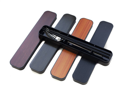 Woodgrain Cutlery Set | Black
