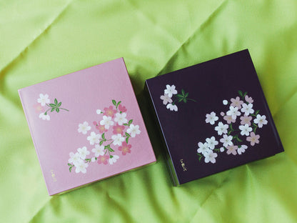 Two-Tier Cherry Blossom Square Bento Box | Purple by Showa - Bento&co Japanese Bento Lunch Boxes and Kitchenware Specialists