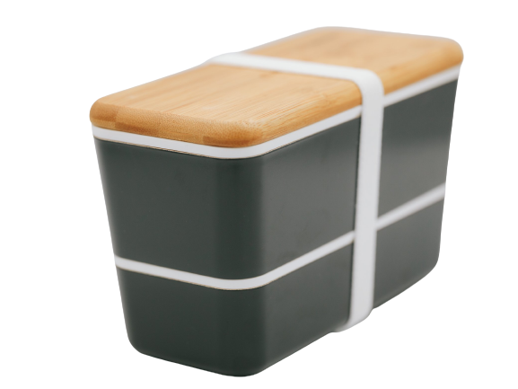 Maträtt Zweistöckige Lunchbox | Holzkohle 
