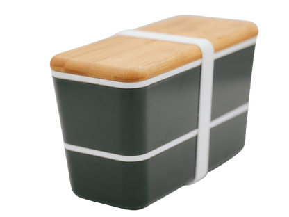 Maträtt Two-tier Lunchbox | Charcoal