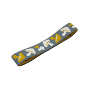 Mushroom 27 cm Japanese bento lunch band with white and yellow mushrooms on gray⠋