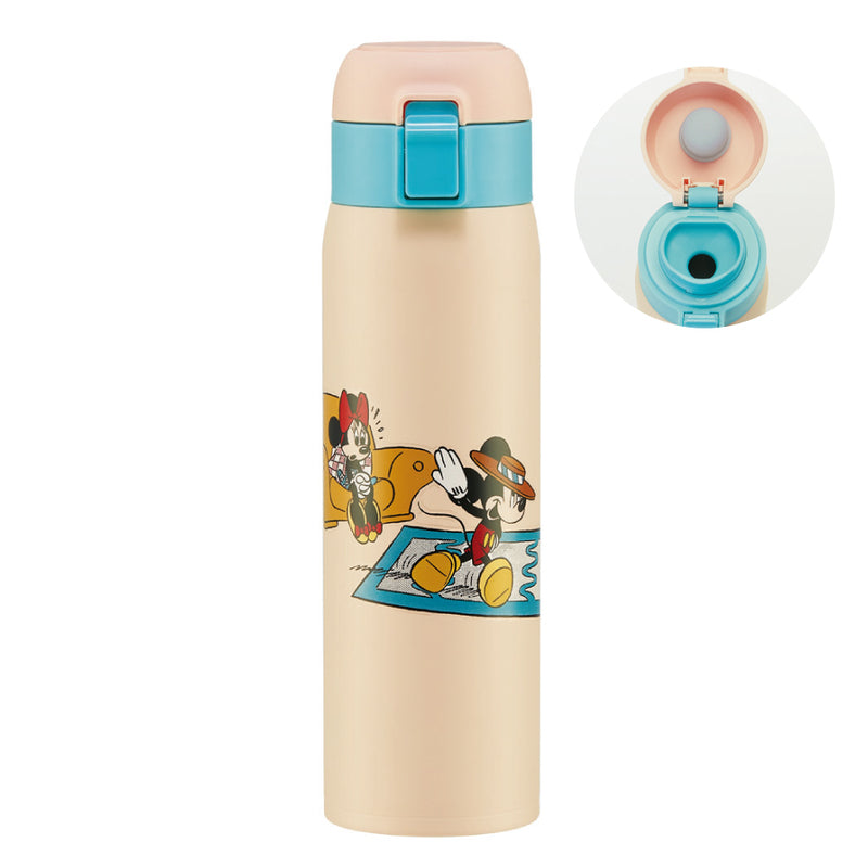 Retro Mickey und Minnie One-Touch-Flasche aus Edelstahl, 480 ml