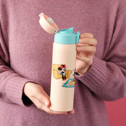 Retro Mickey und Minnie One-Touch-Flasche aus Edelstahl, 480 ml