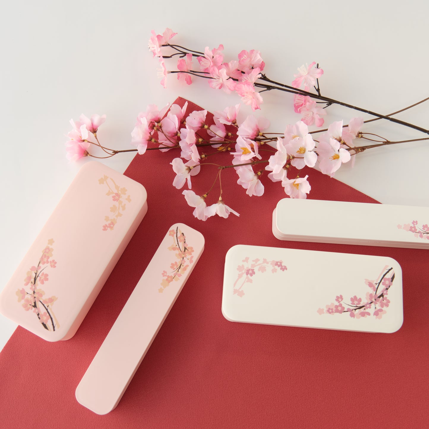 Sakura Einstöckige Slim Bento Box (550 ml) | Rosa
