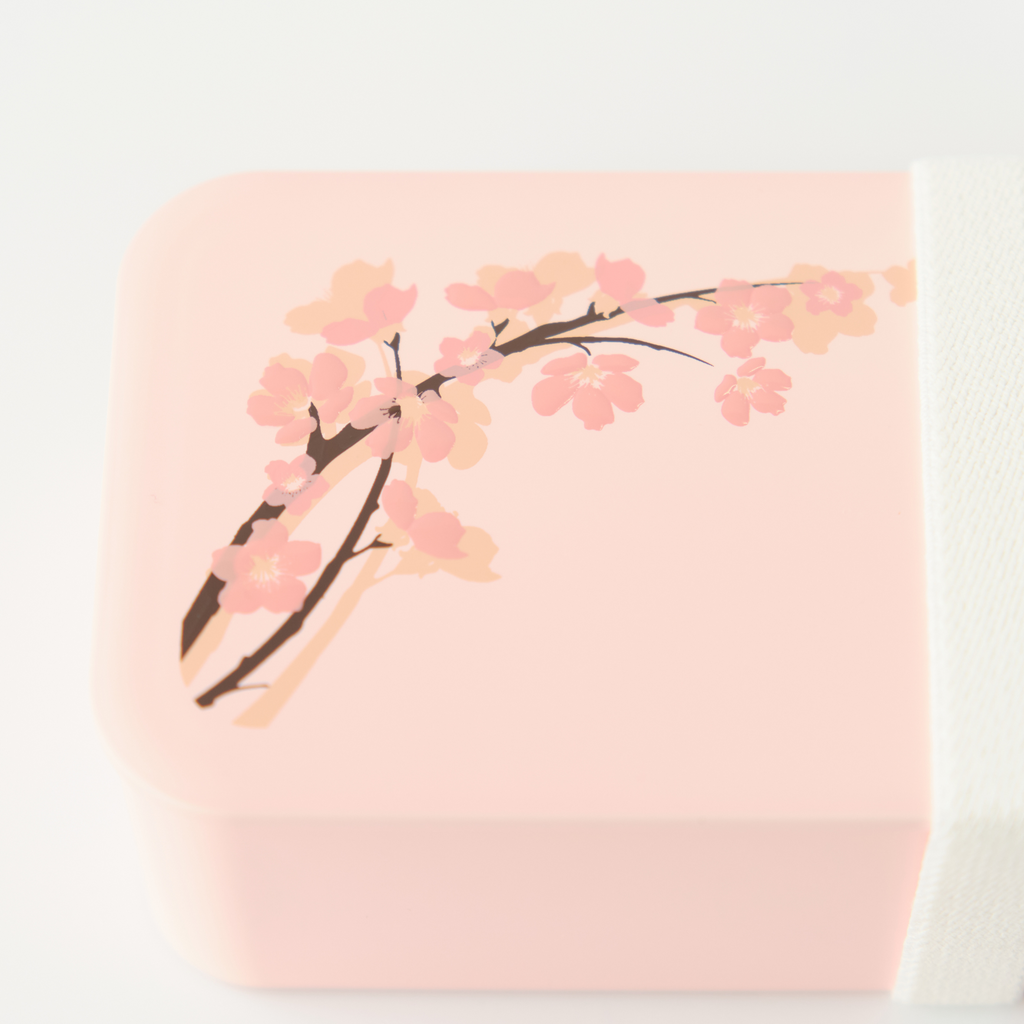 Sakura One-tier Slim Bento Box (550mL) | Pink