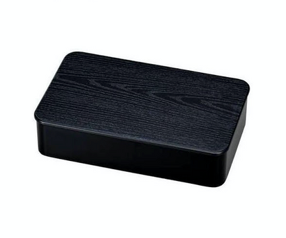 Caja Bento Woodgrain de un nivel de 1000 ml | Negro