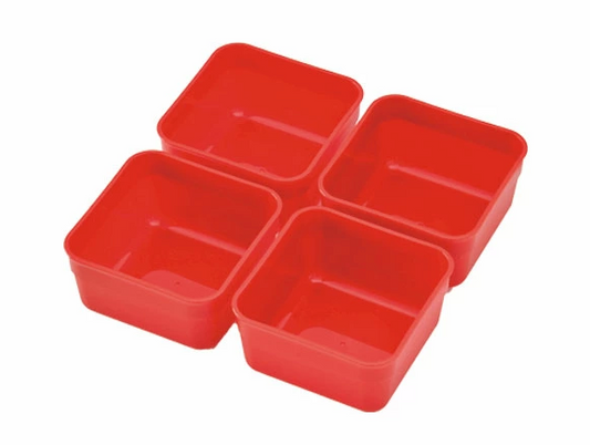 Juego de compartimentos interiores para caja de picnic de tres niveles Ojyu grande (18 cm) | Rojo