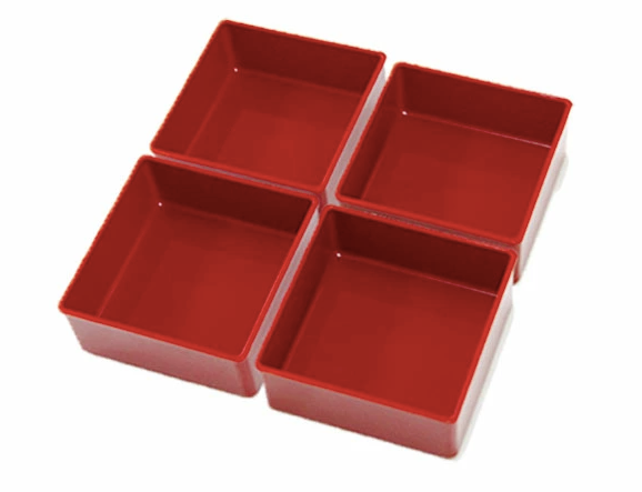 Inner Compartment Set for Ojyu Two Tier Picnic Box Large (22.5cm) | Red