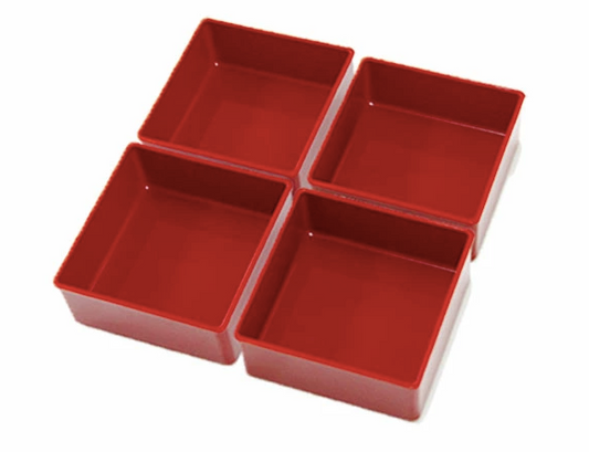 Juego de compartimentos interiores para caja de picnic de dos niveles Ojyu grande (22,5 cm) | Rojo