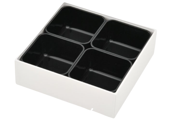 Juego de compartimentos interiores para fiambrera japonesa Ojyu de 18 cm | Negro