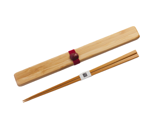 Bambus-Essstäbchen-Set | Rot 