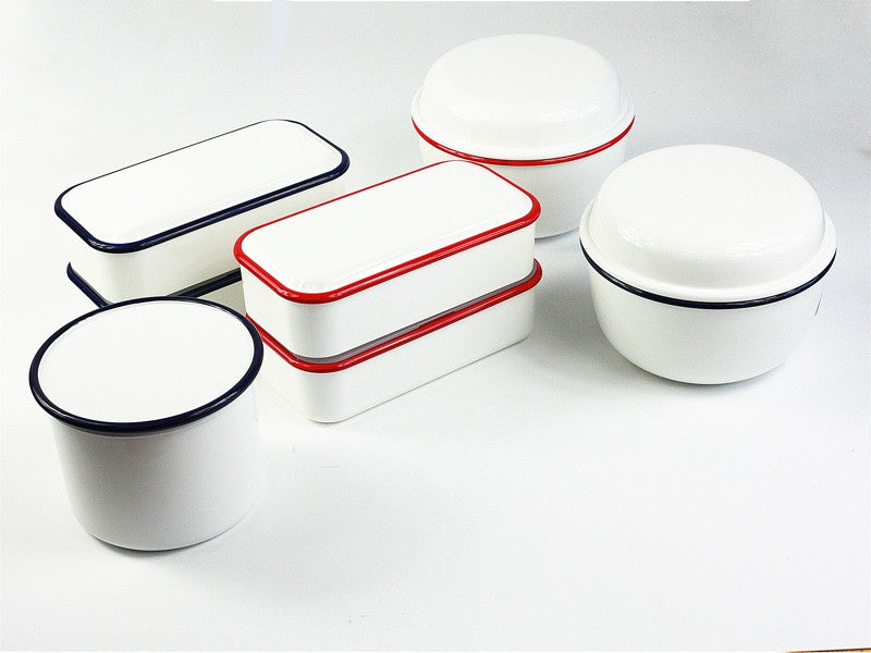TAKENAKA Retro Moda Lunch Box | White & Navy