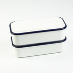 Takenaka Retro Moda Lunch Box | White & Navy by Takenaka - Bento&co Japanese Bento Lunch Boxes and Kitchenware Specialists