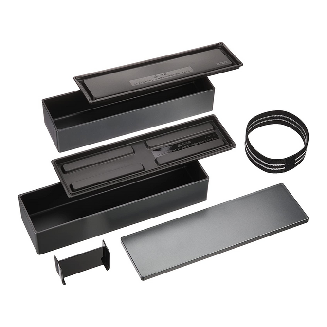 Caja Bento metálica de dos niveles Nagabako | Negro