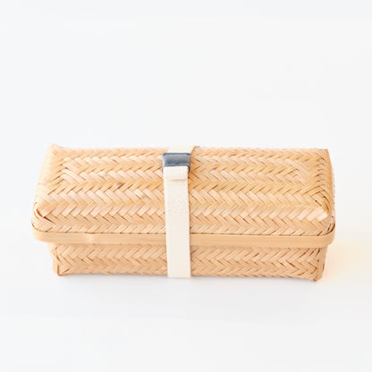 Woven Bamboo Bento Long I Traditional Elegant Japanese Lunch Box