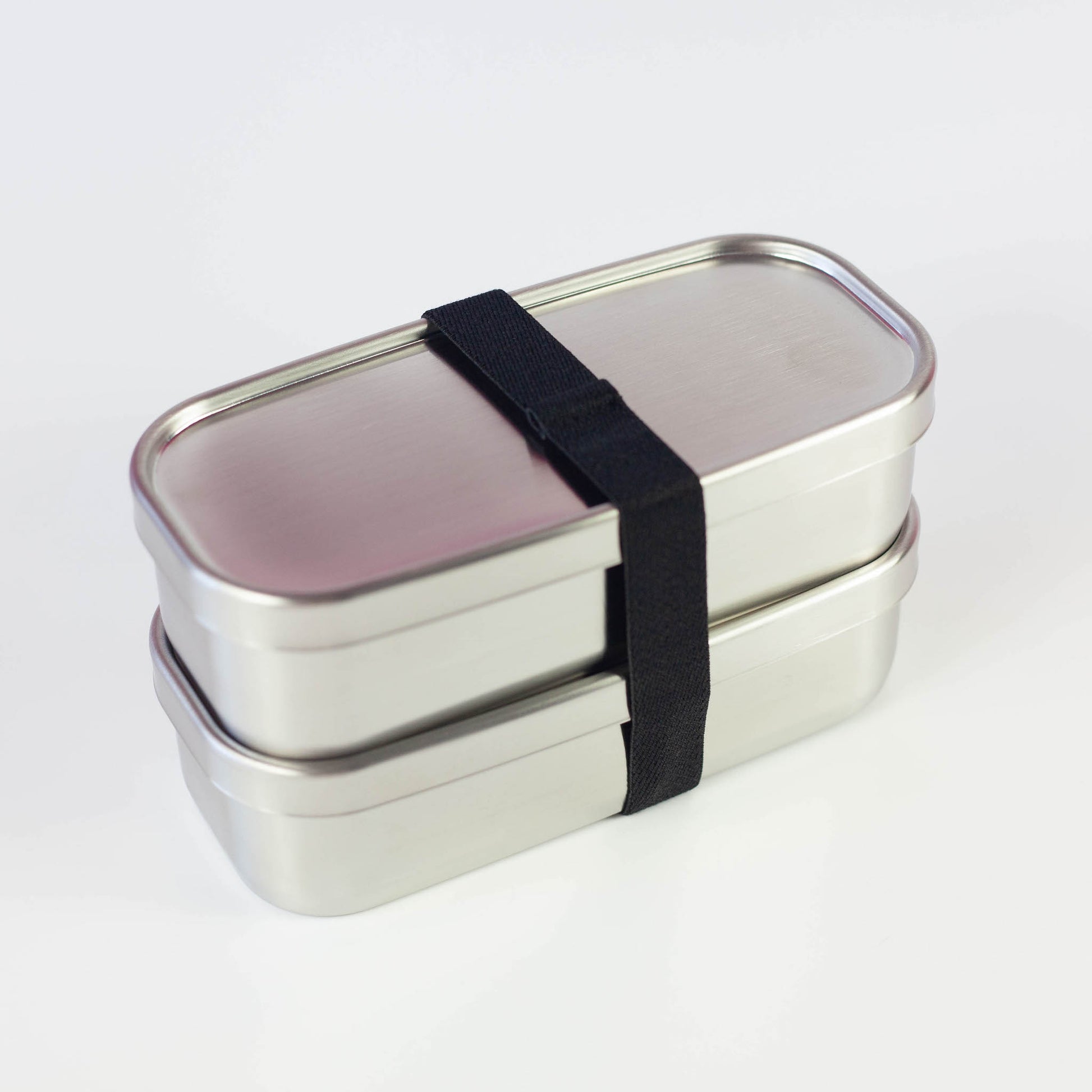 Aizawa Rectangular Slim Two-Tier Lunch Box Stainless Steel Bento Box 700ml