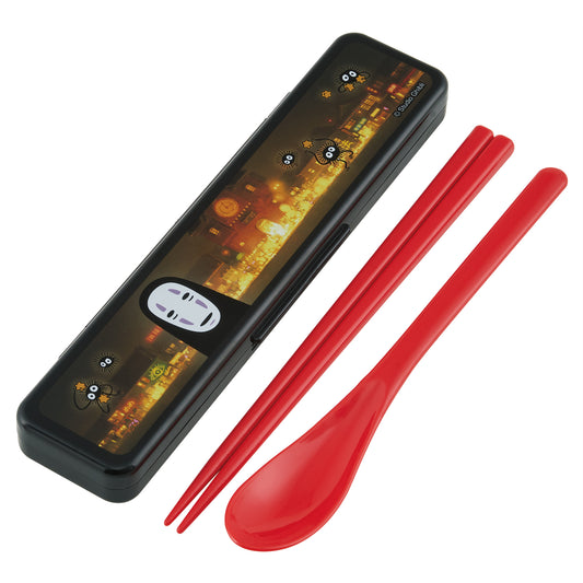 Japanese Bento Fork Spoon Chopsticks and Case 4 in 1 - Nikkyoro Yel