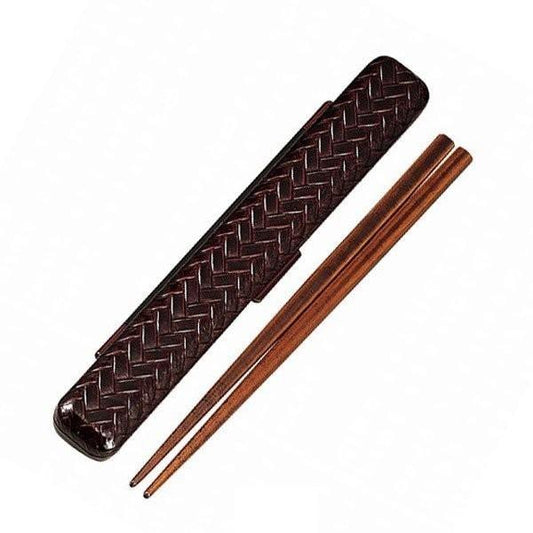 Juego de palillos rectangulares Ajiro | Marrón oscuro 18cm