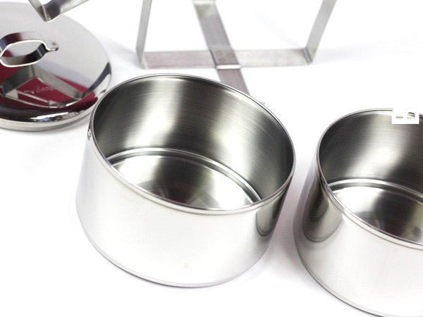 Fiambrera de acero inoxidable Tiffin mejor calidad de acero | Caja de acero  inoxidable Tiffin 2 Nos Piezas (Color - Plata)